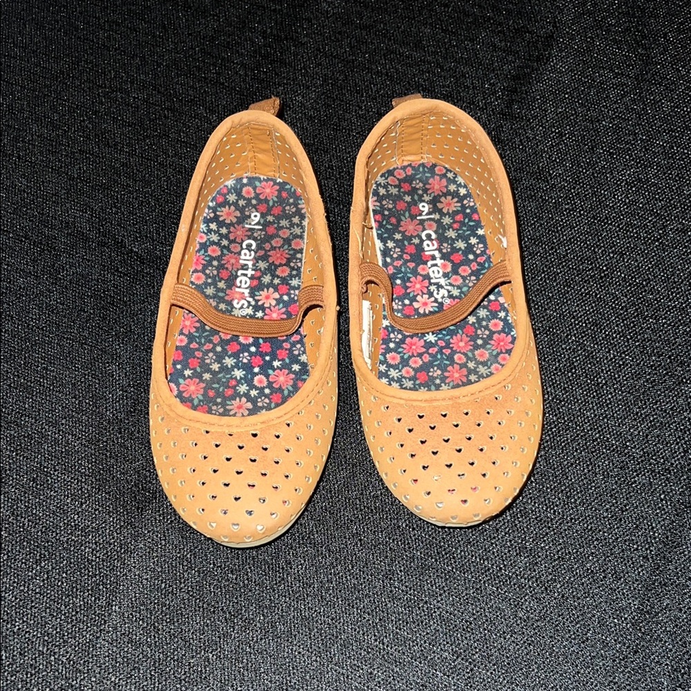 Carter's Brown Kids Dress Shoes with Floral Insole